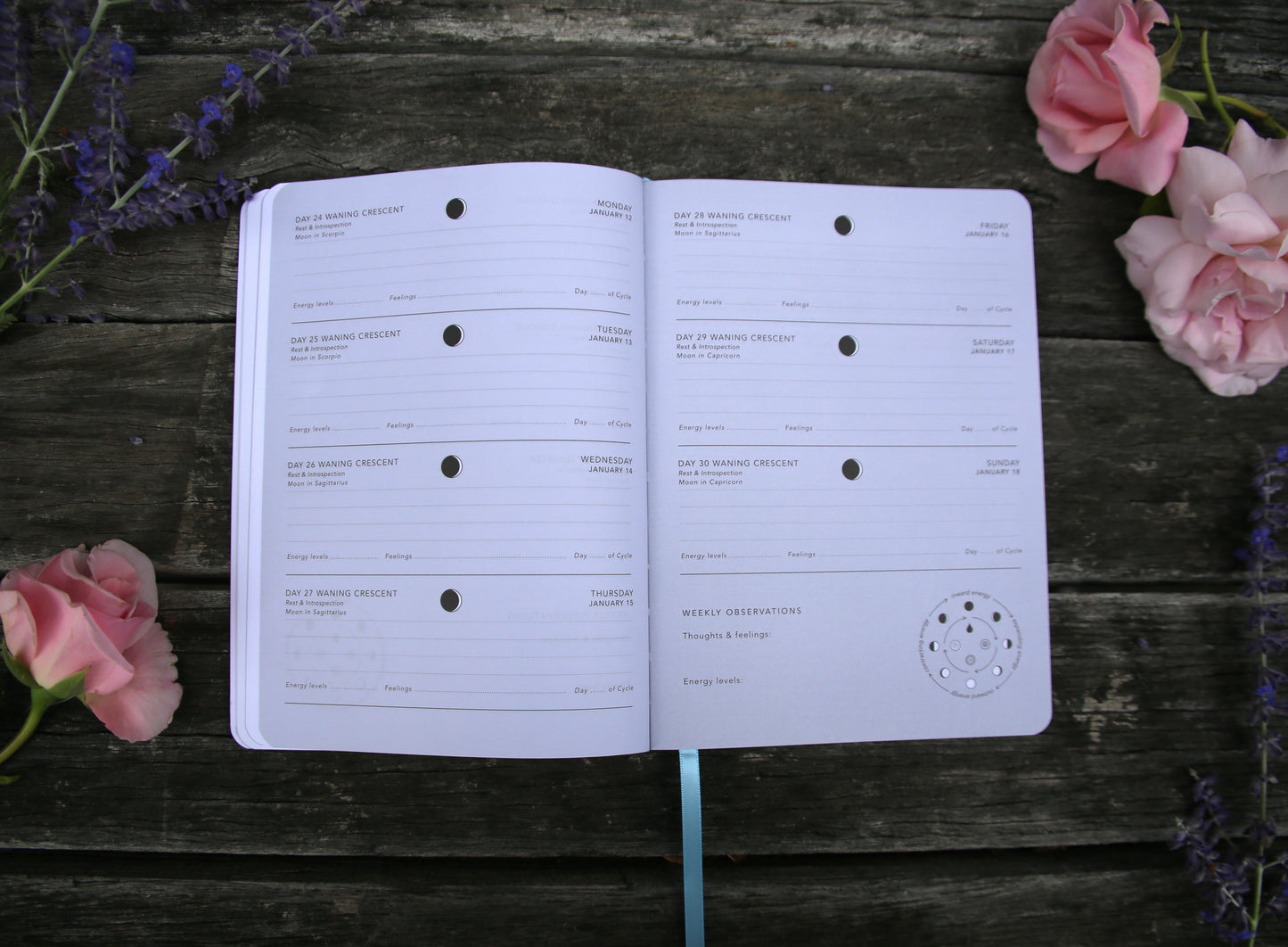 Pre Order Lunar Diary 2027 – Cycle Tracking & Moon Phase Planner